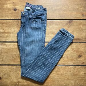 Anthropologie Lux Tapered Zip Ankle Skinny Low Rise Jeans Size 26 Striped